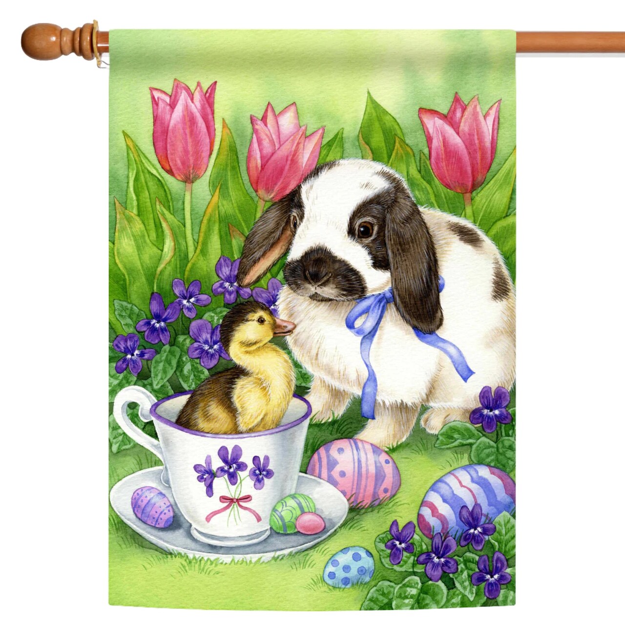 Toland Home Garden Easter Bunny Friends Outdoor House Flag 40" x 28"